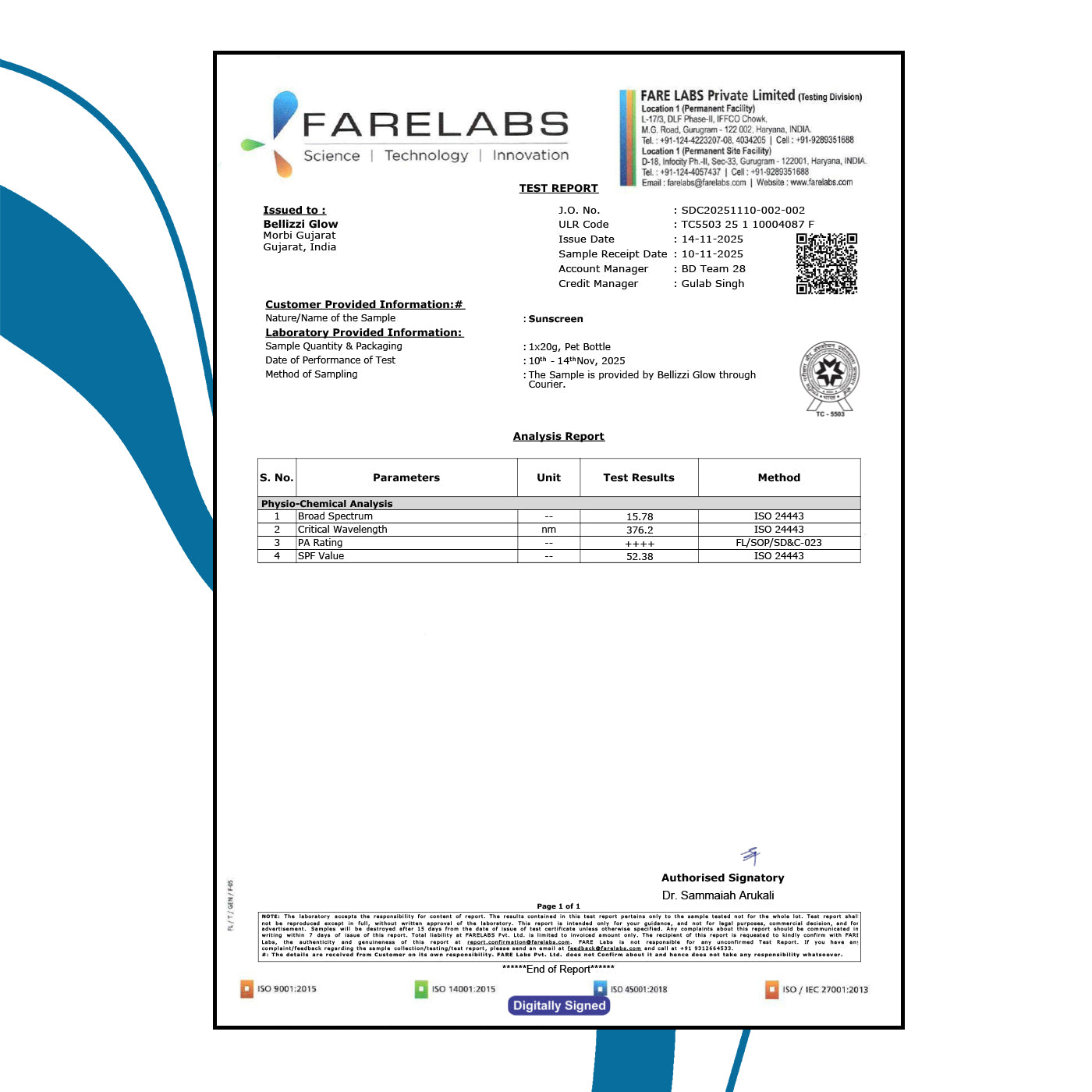 SPF 50 PA ++++ Glow sunscreen